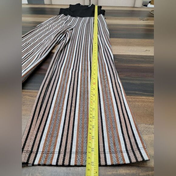 Eat. 1946 Jumpsuit Sleeveless High Neck Wide Flare Legs Striped Pants Size 10 - Picture 8 of 8